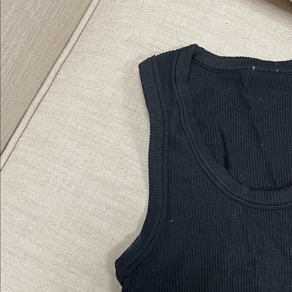 Black Ribbed Tank Top - Picture 2 of 3